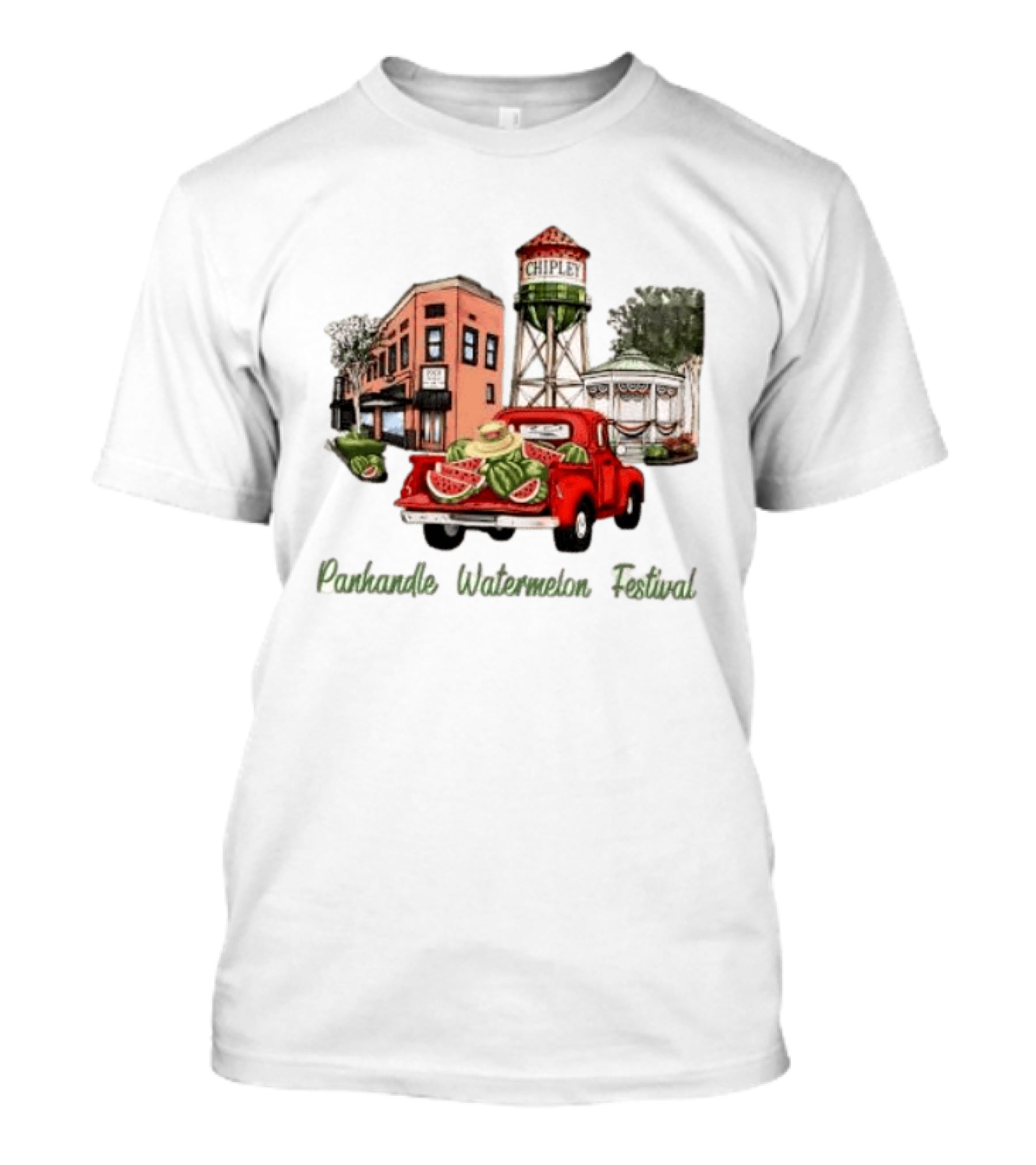 Panhandle Watermelon Festival Chipley Vintage Truck Scene T-Shirt