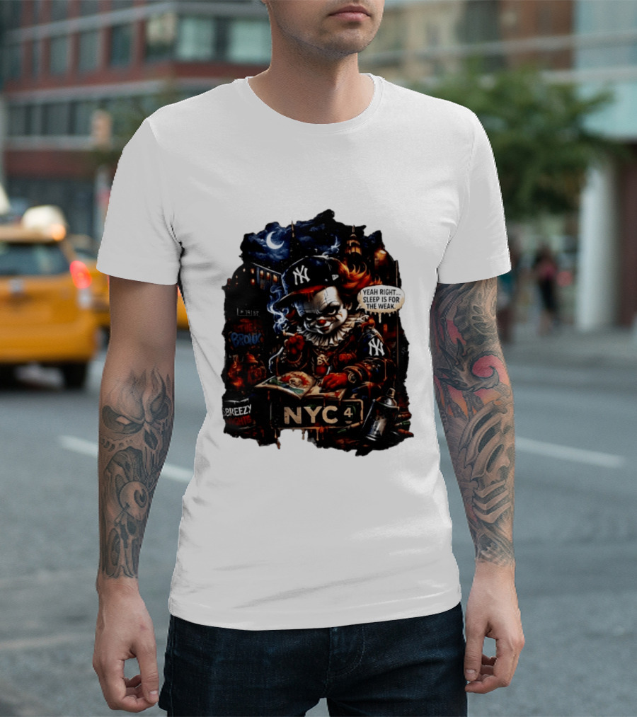Pennywise NYC Yankees Bronx Thug Life Yeah Right Sleep Is For The Weak T-Shirt
