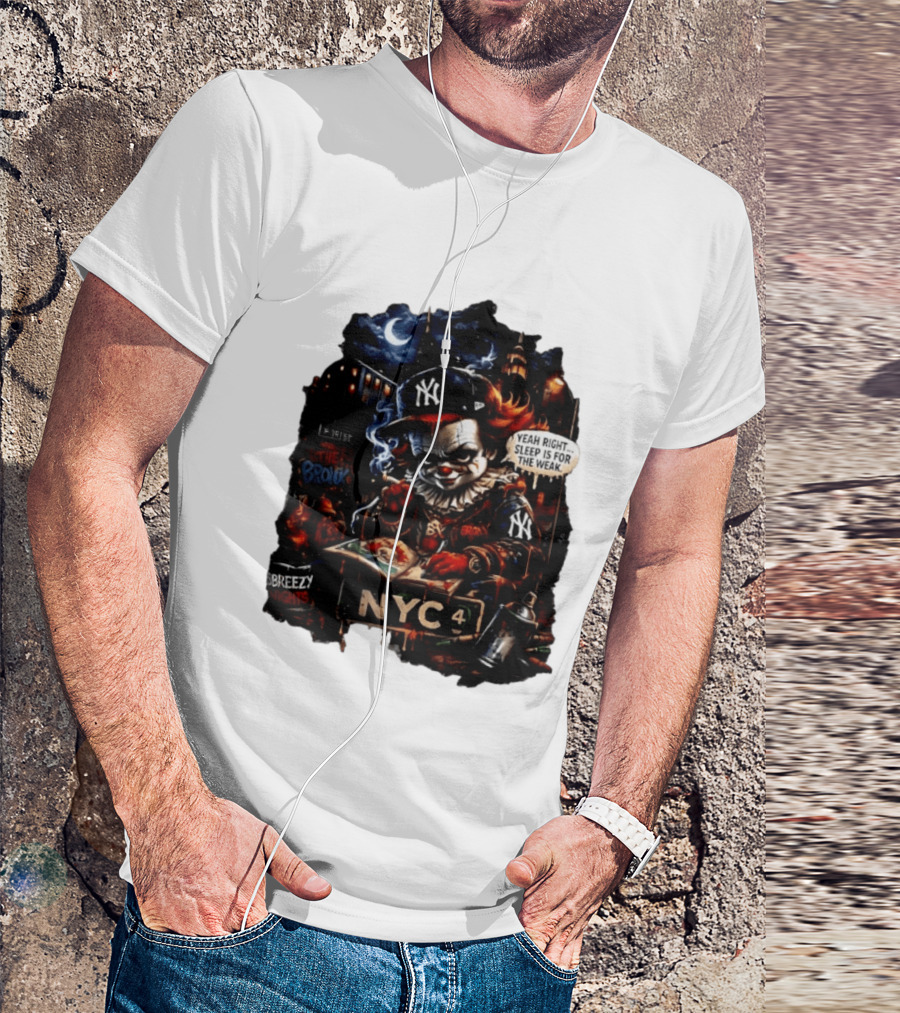 Pennywise NYC Yankees Bronx Thug Life Yeah Right Sleep Is For The Weak T-Shirt