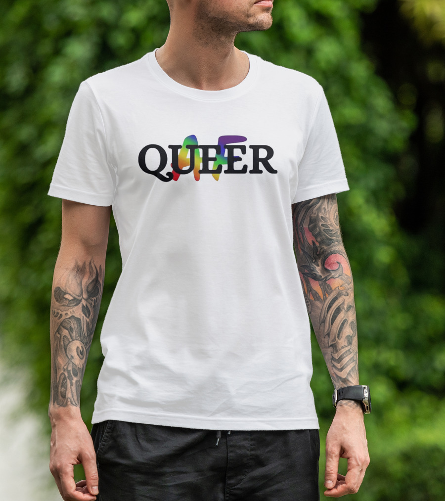 Queer AF Rainbow Pride Celebration Visibility LGBTQ+ T-Shirt