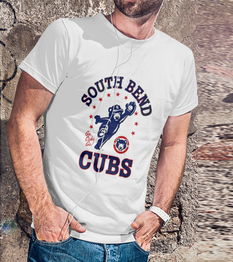 South Bend Cubs Mascot With Stars And Bear T-Shirt