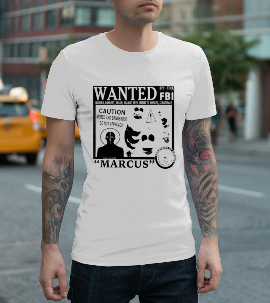 WANTED FBI Caution Marcus Cactus T-Shirt