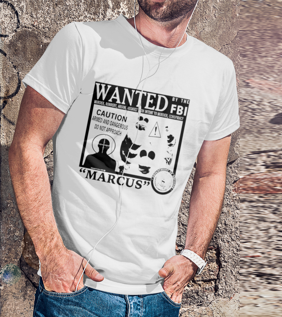 WANTED FBI Caution Marcus Cactus T-Shirt
