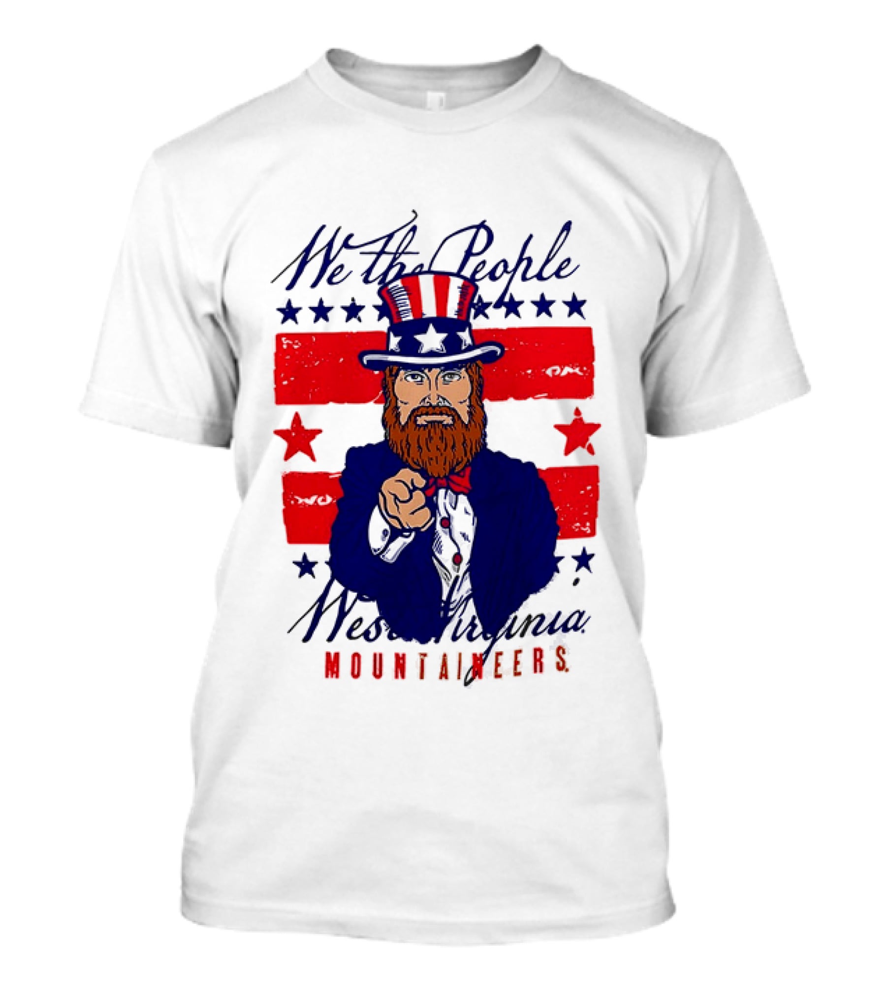 We The People West Virginia Mountaineers Uncle Sam Patriotic Stars And Stripes T-Shirt