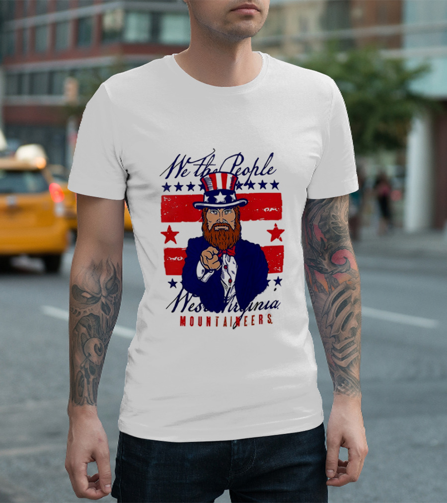 We The People West Virginia Mountaineers Uncle Sam Patriotic Stars And Stripes T-Shirt