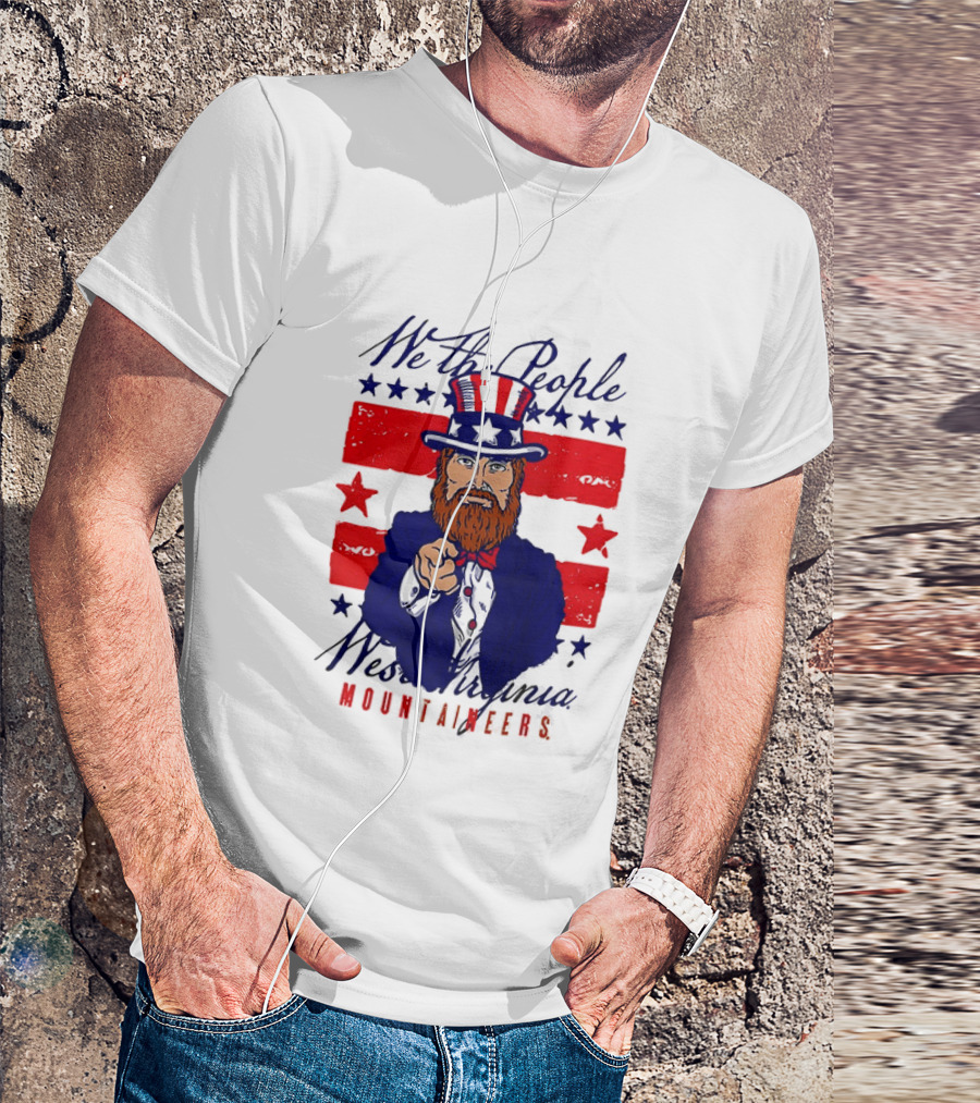 We The People West Virginia Mountaineers Uncle Sam Patriotic Stars And Stripes T-Shirt