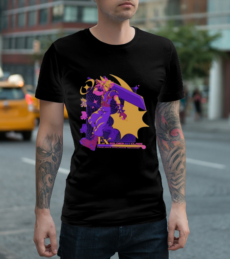 Cloud Strife Ex SOLDIER 1st Class Freelance Avalanche Mercenary Final Fantasy VII T-Shirt