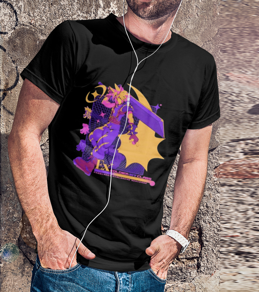 Cloud Strife Ex SOLDIER 1st Class Freelance Avalanche Mercenary Final Fantasy VII T-Shirt