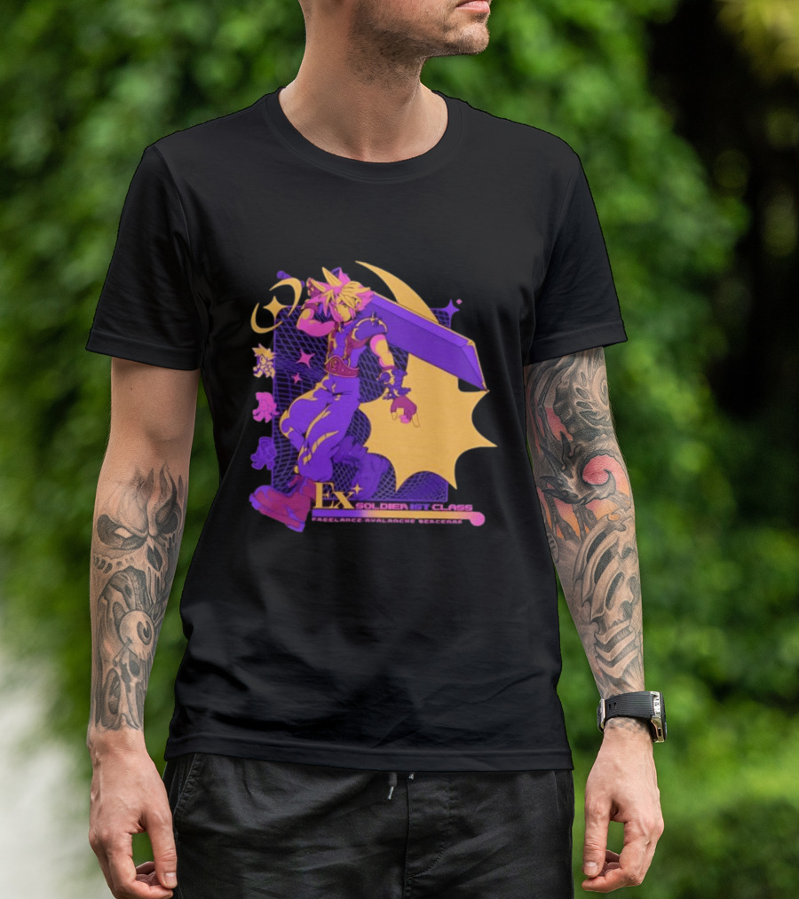 Cloud Strife Ex SOLDIER 1st Class Freelance Avalanche Mercenary Final Fantasy VII T-Shirt