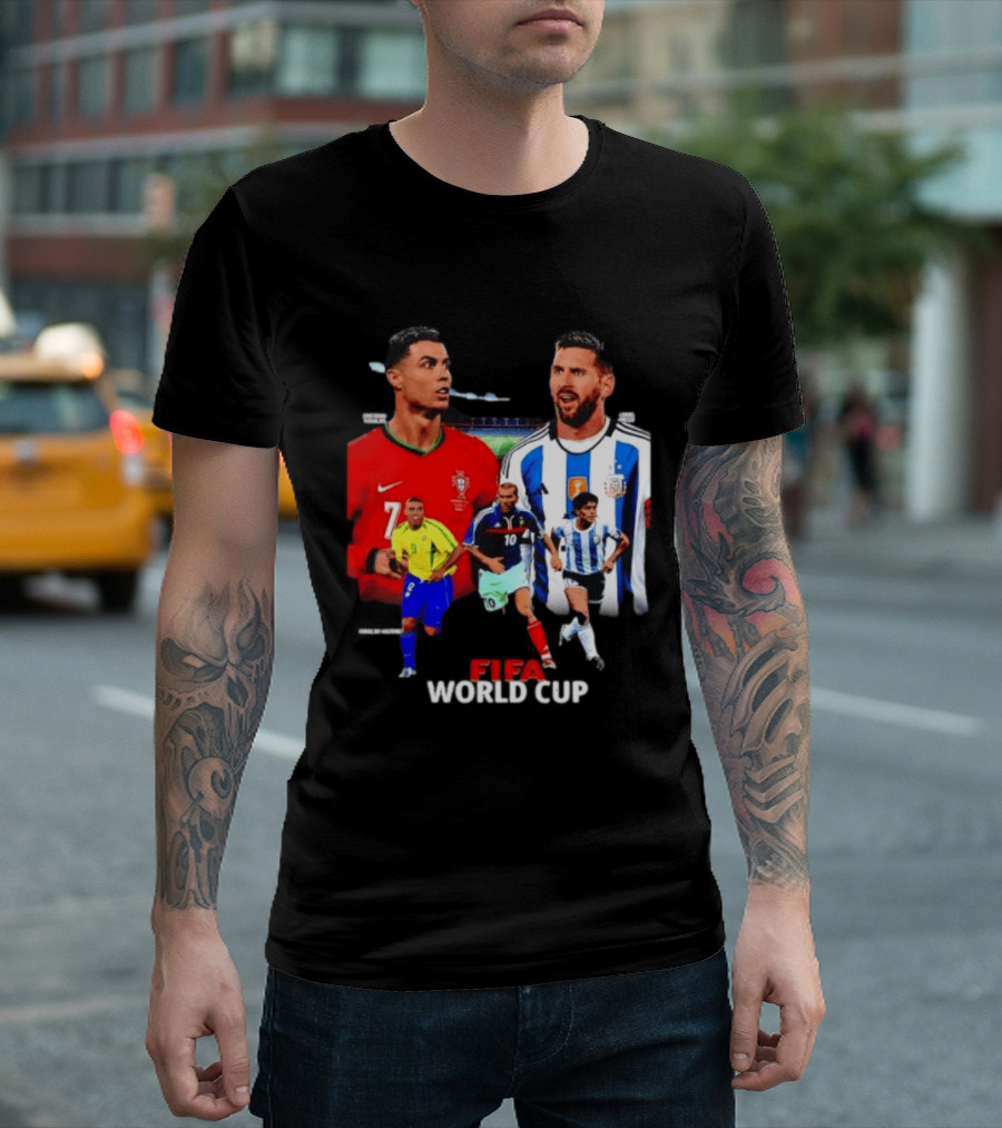 Cristiano Ronaldo Lionel Messi FIFA World Cup Ronaldo Nazario Zinedine Zidane Diego Maradona T-Shirt