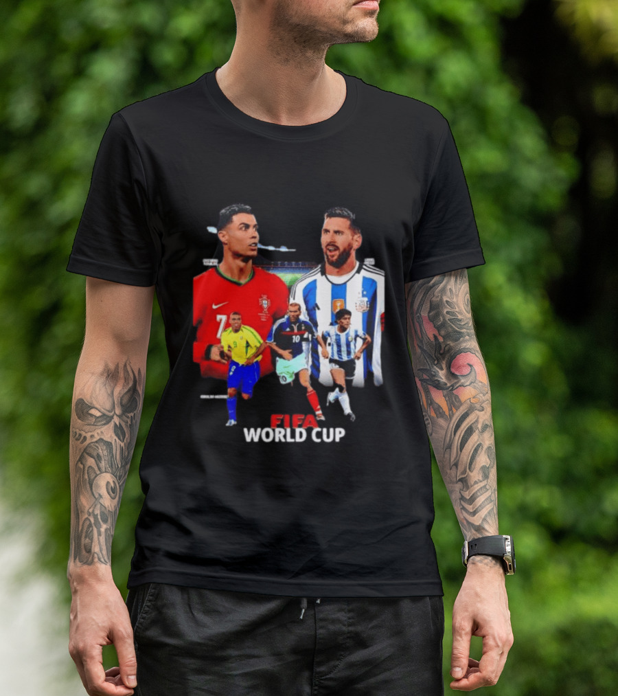 Cristiano Ronaldo Lionel Messi FIFA World Cup Ronaldo Nazario Zinedine Zidane Diego Maradona T-Shirt