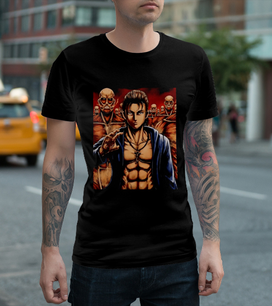 Eren Yeager The Rumbling Attack On Titan Colossal Titans Anime Scene T-Shirt