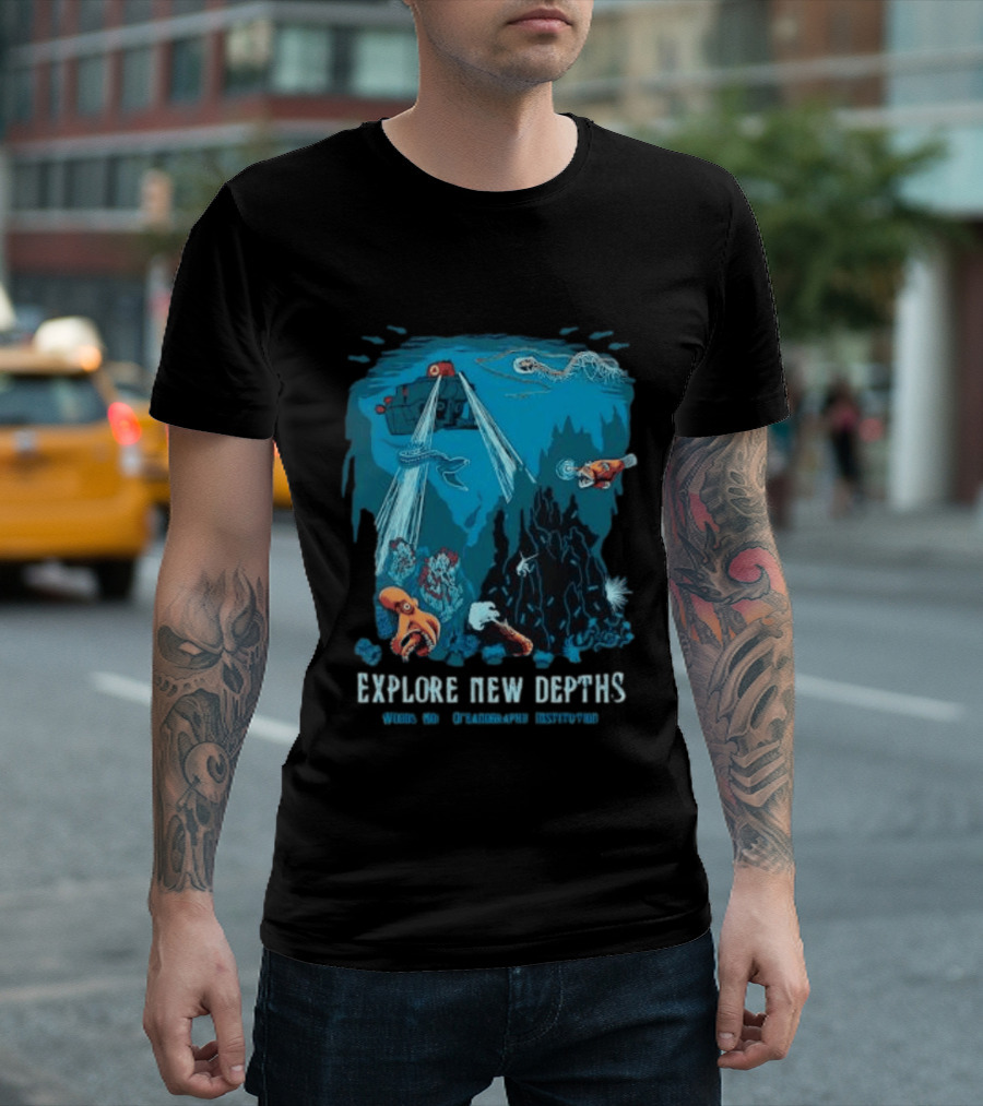 Explore New Depths Woods Hole Oceanographic Institution Submarine Adventure Ocean Exploration T-Shirt