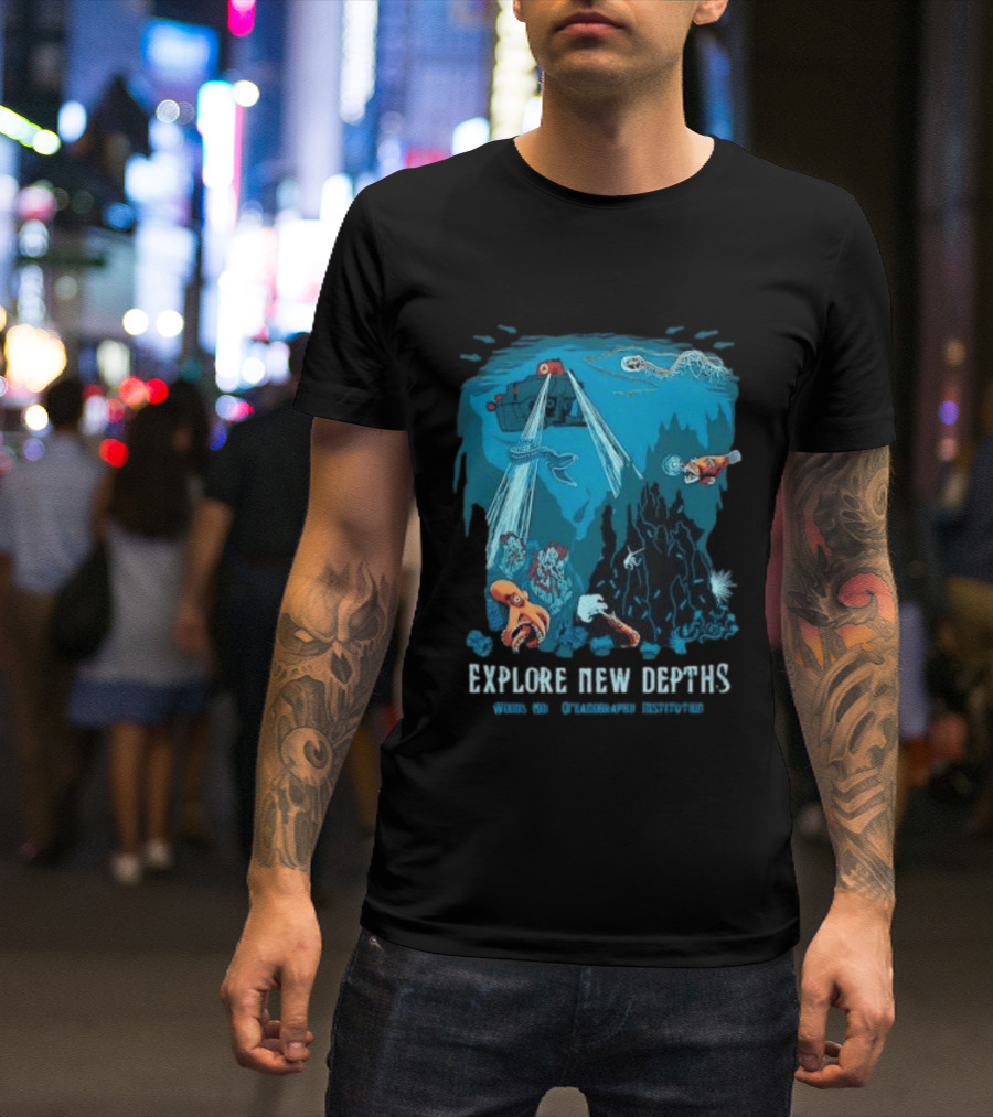 Explore New Depths Woods Hole Oceanographic Institution Submarine Adventure Ocean Exploration T-Shirt