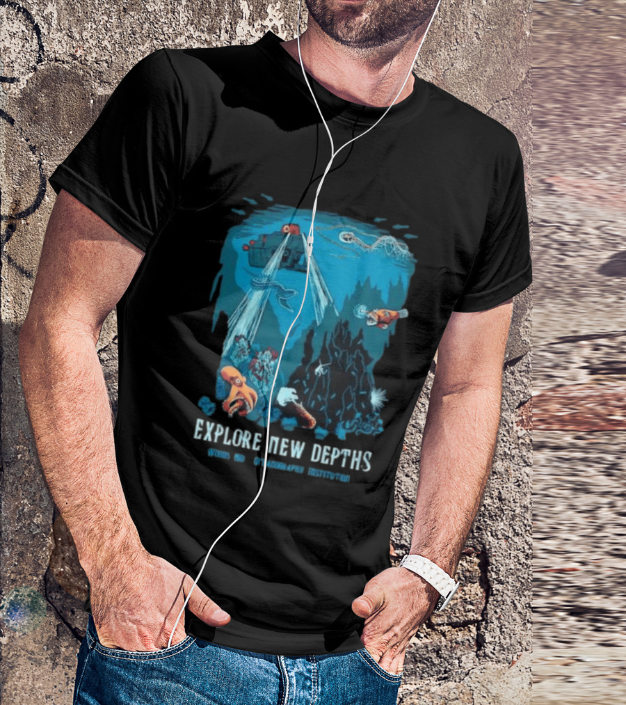 Explore New Depths Woods Hole Oceanographic Institution Submarine Adventure Ocean Exploration T-Shirt
