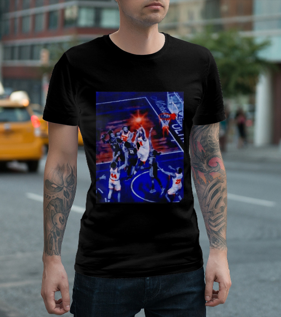 Jalen Brunson New York Knicks NBA Game Action Michelob Ultra Basketball Scene T-Shirt