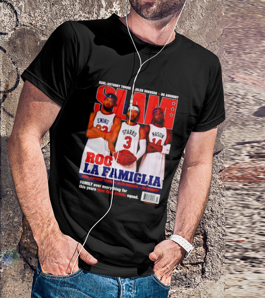 SLAM Magazine Roc La Famiglia Karl Anthony Towns Jalen Brunson OG Anunoby New York Knicks T-Shirt
