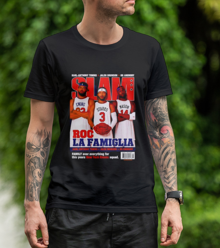 SLAM Magazine Roc La Famiglia Karl Anthony Towns Jalen Brunson OG Anunoby New York Knicks T-Shirt
