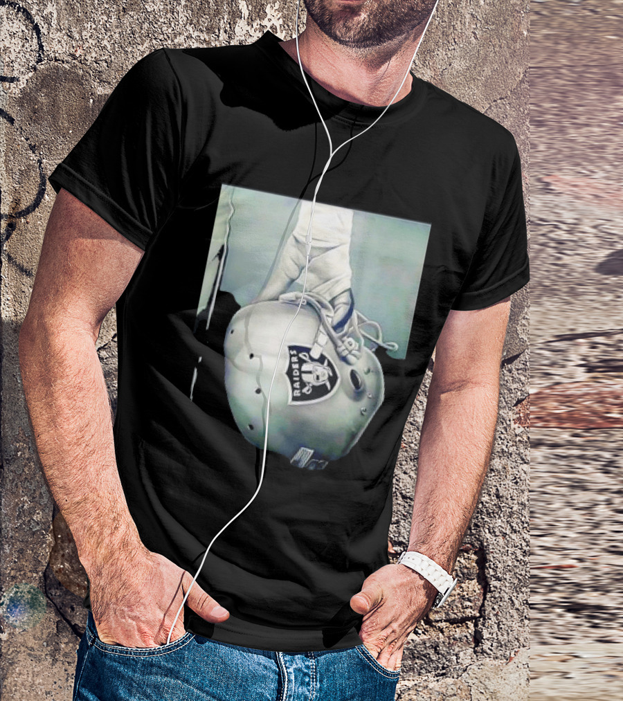 Las Vegas Raiders Football Helmet Hand Wrap Player Representation T-Shirt