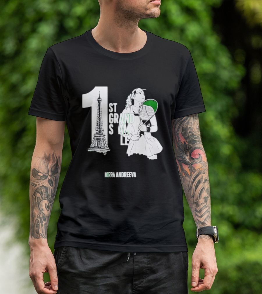Paris Tennis Victory Mirra Andreeva 1st Grand Slam Title T-Shirt