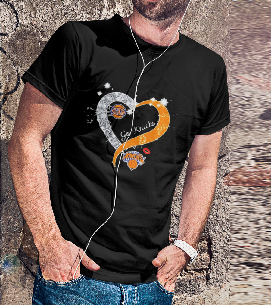 NY Knicks Heart Go Knicks Lips New York Knicks Basketball Team Fan T-Shirt
