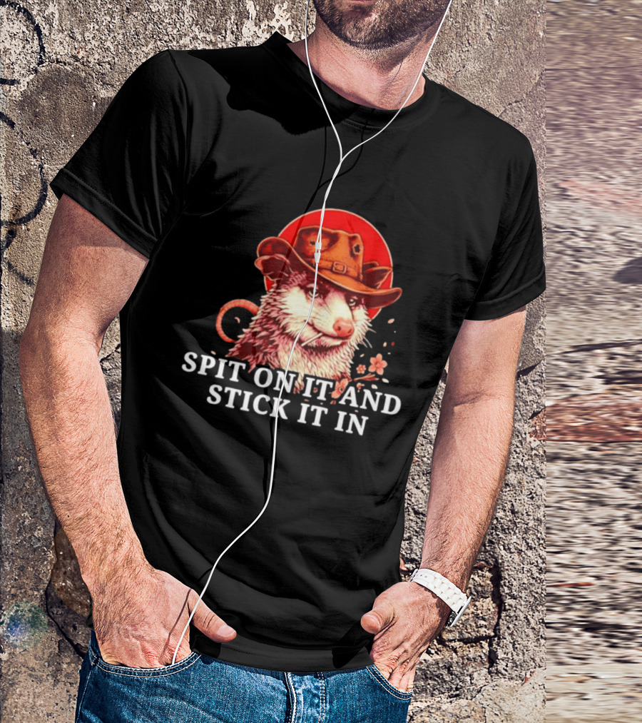 Spit On It And Stick It In Opossum Cowboy Red Hat T-Shirt