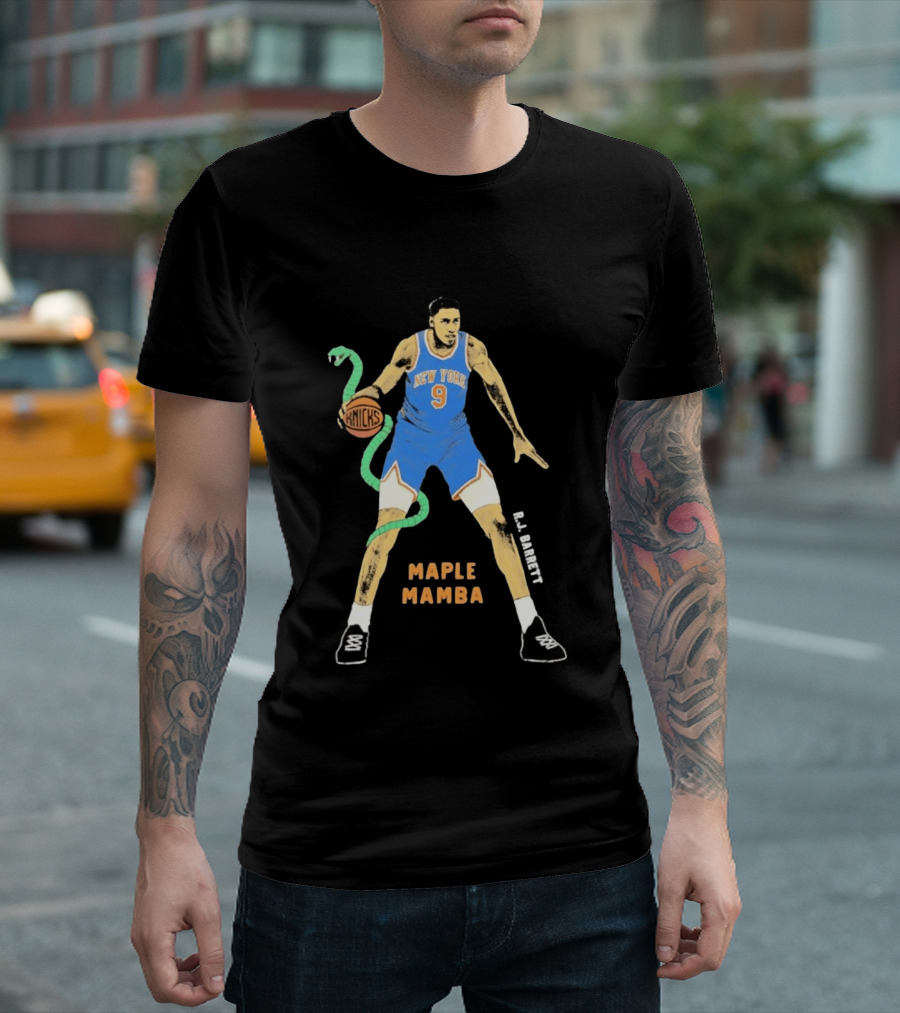 R.J. Barrett Knicks Maple Mamba Basketball Snake 9 T-Shirt