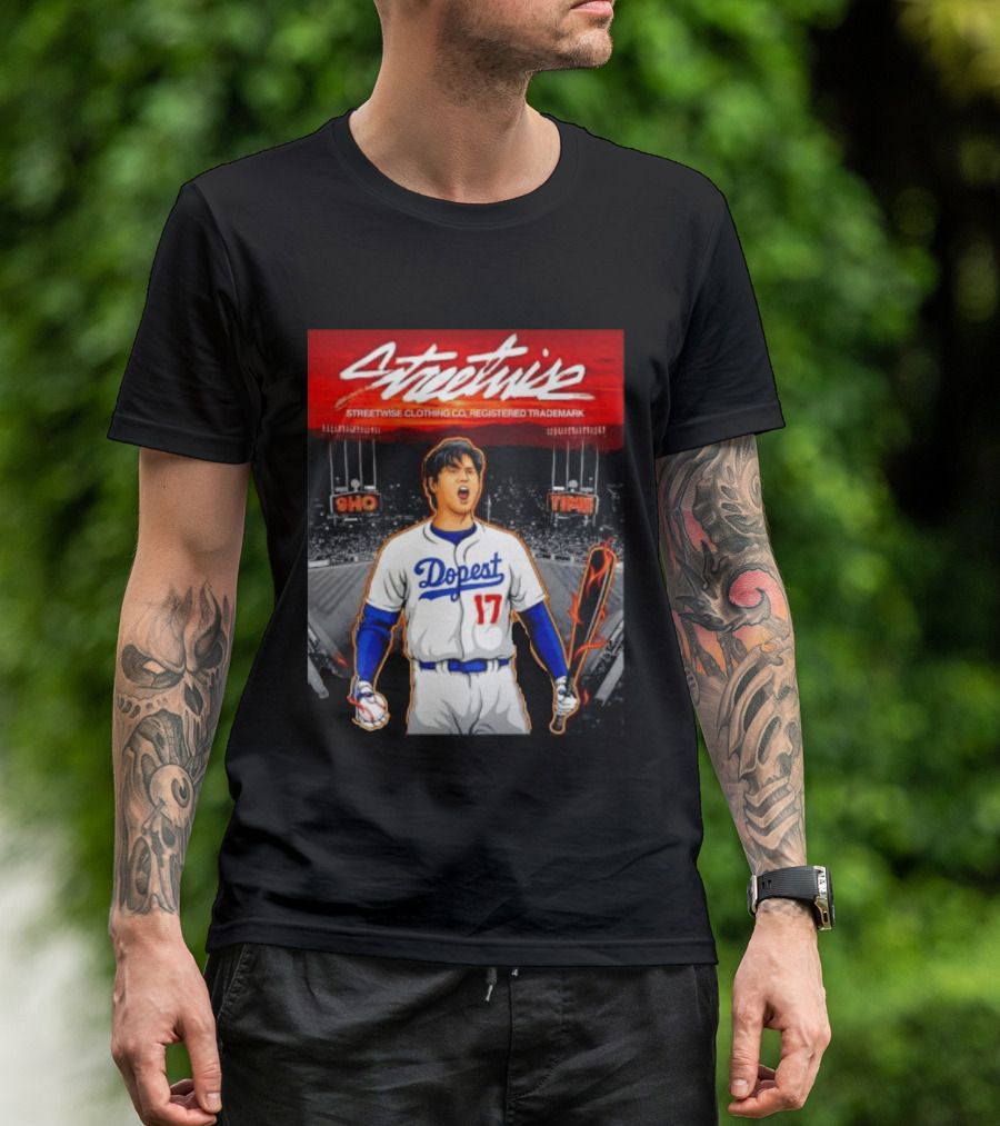 Shohei Ohtani Streetwise Dopest 17 Los Angeles Dodgers Baseball Stadium T-Shirt