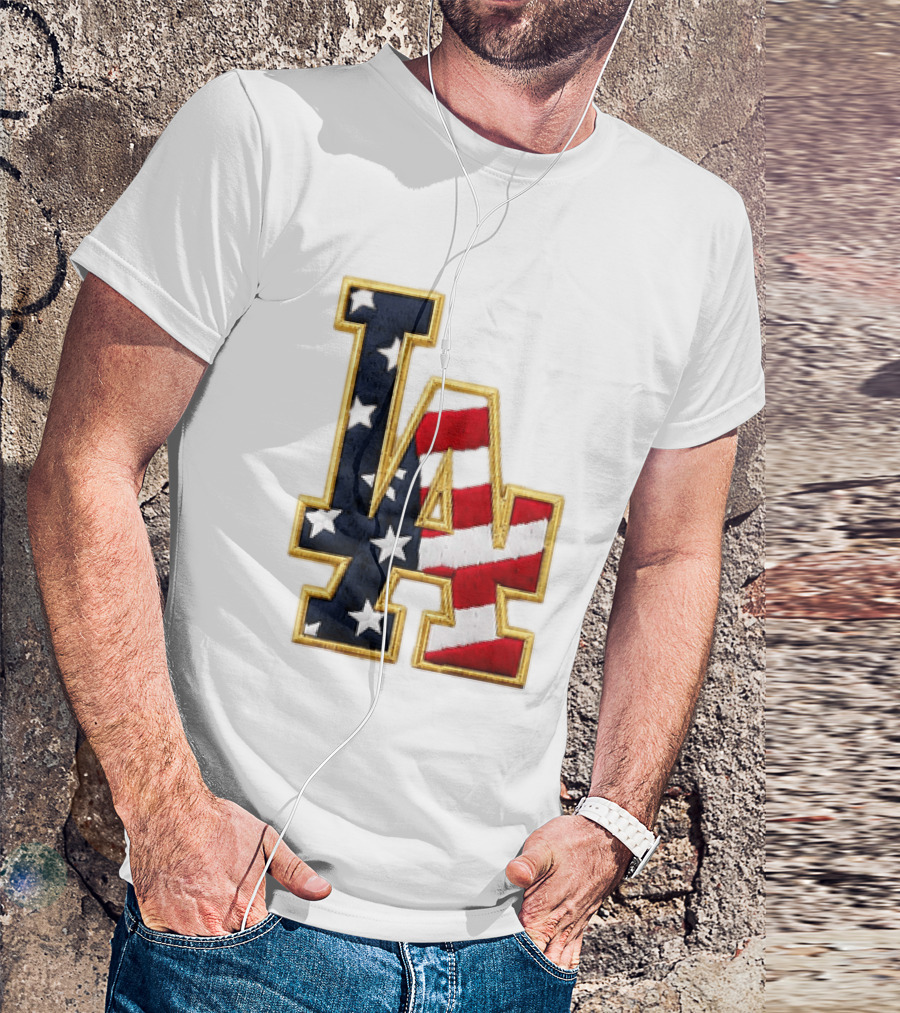 2026 Dodgers 4th Of July LA Stars Stripes T-Shirt