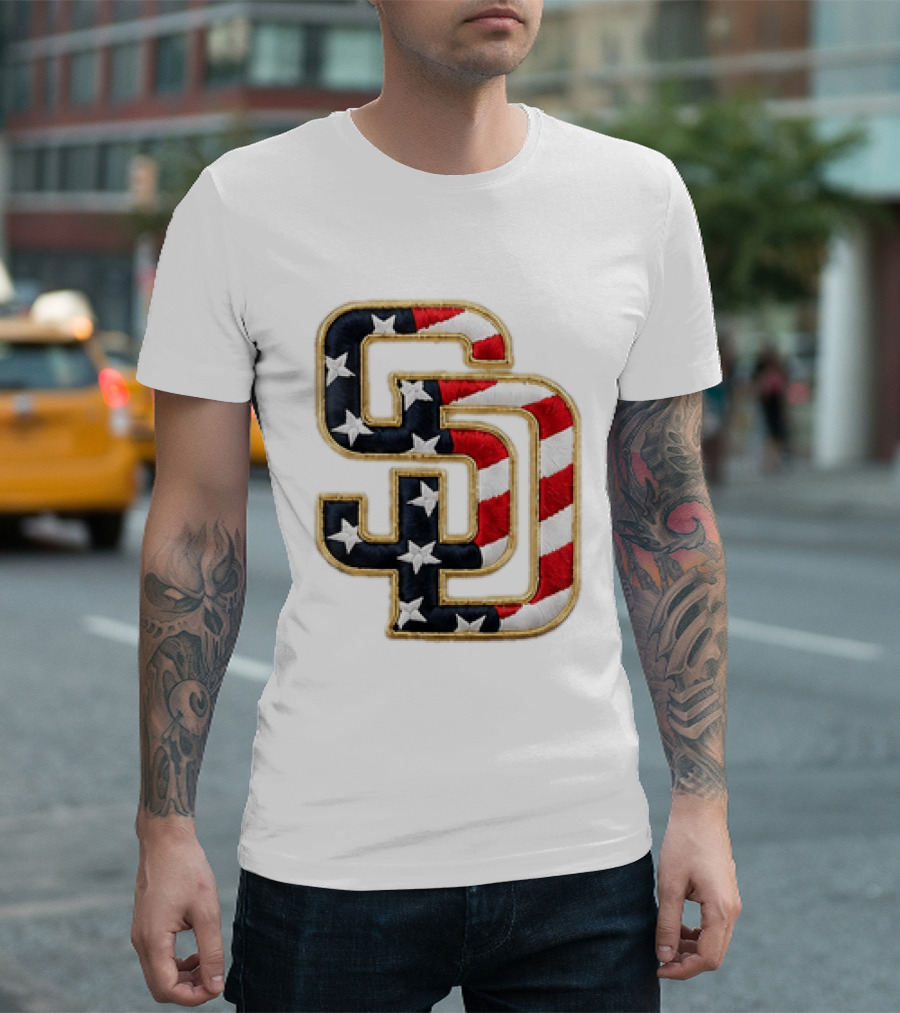 2026 Padres Fourth Of July Stars And Stripes SD T-Shirt