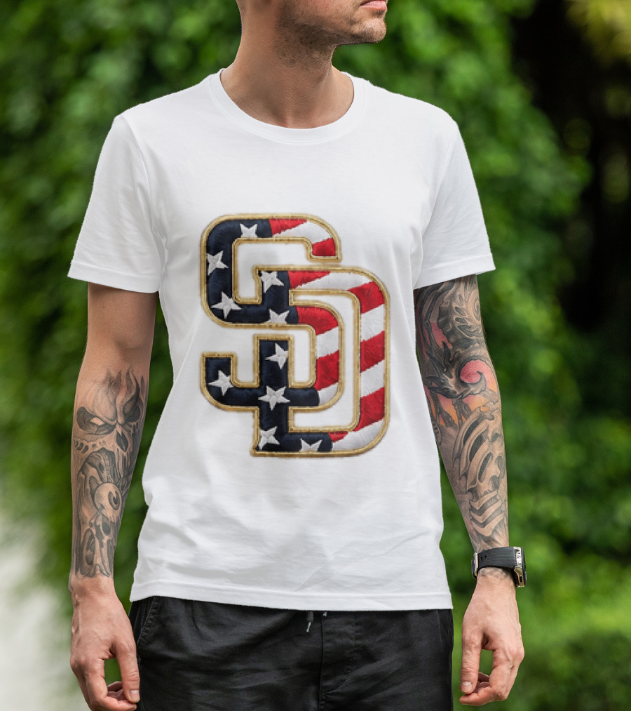 2026 Padres Fourth Of July Stars And Stripes SD T-Shirt