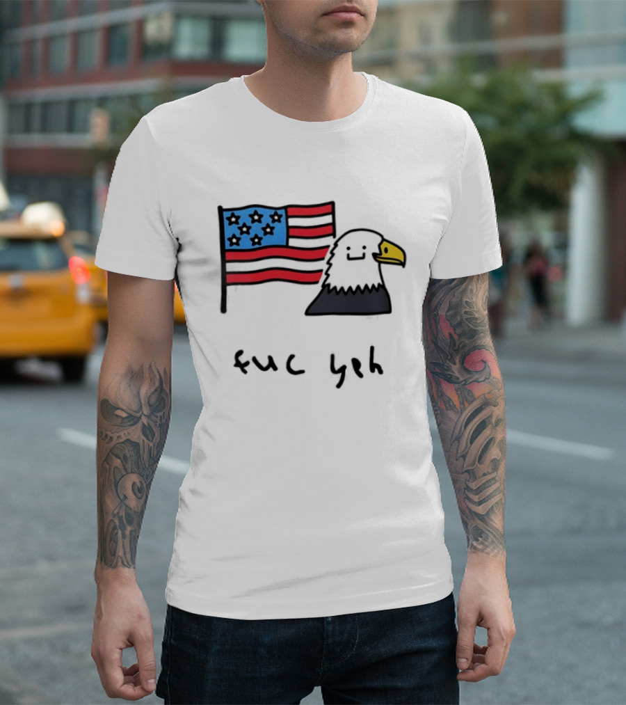 Bald Eagle United States Flag Patriotic Meme Fuc Yeh T-Shirt