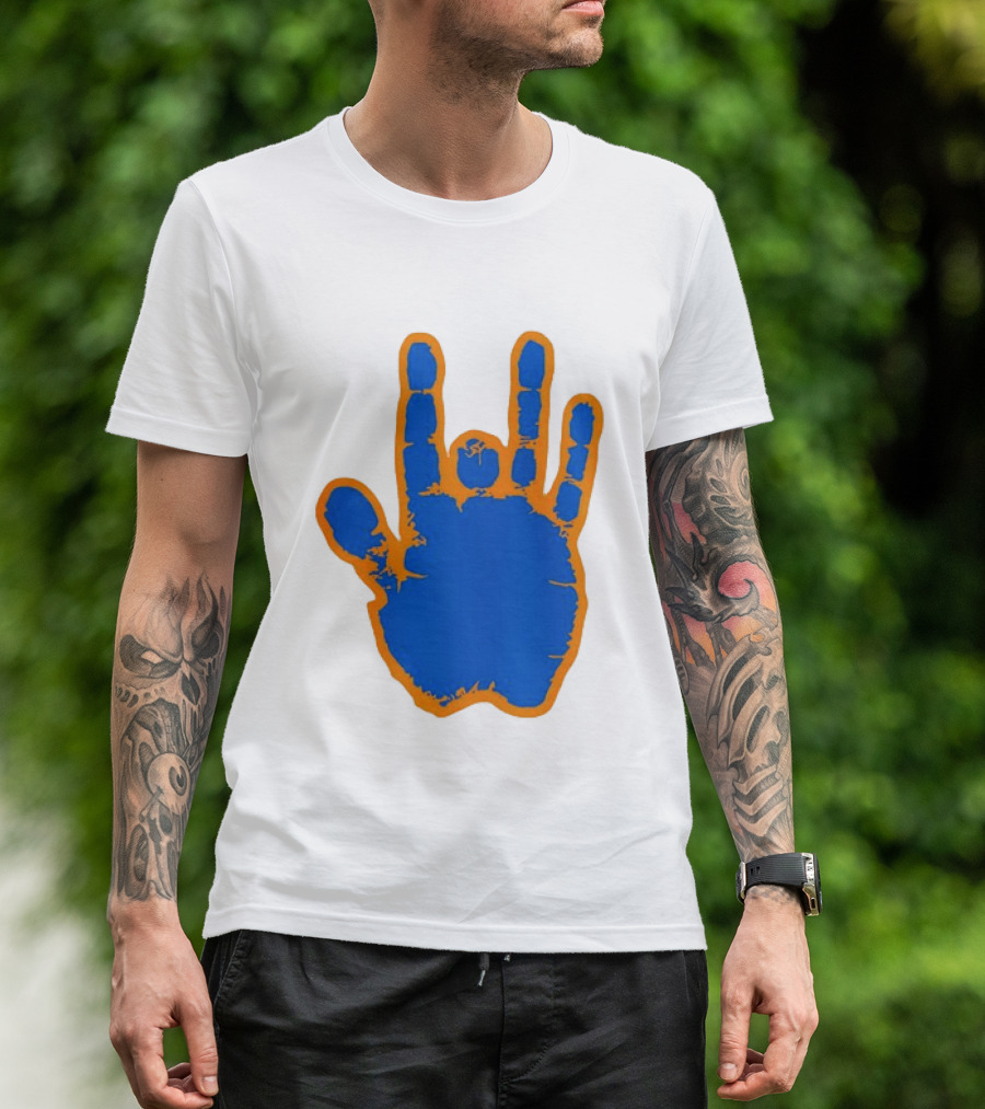 Florida Gators Blue And Orange Handprint Gesture T-Shirt