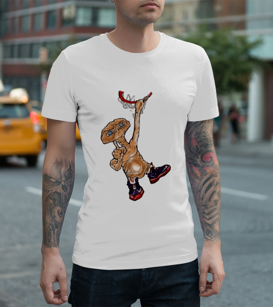 E The Extra Terrestrial Dunk Basketball Alien Retro Sneakers T-Shirt