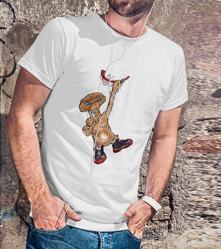 E The Extra Terrestrial Dunk Basketball Alien Retro Sneakers T-Shirt