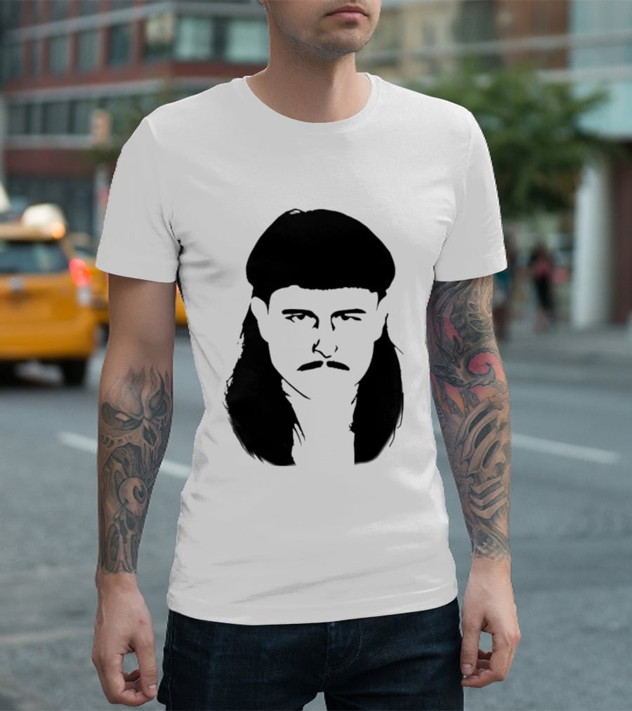 Oliver Tree Black And White Mullet And Mustache T-Shirt