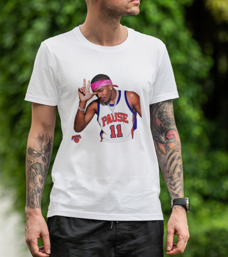 Pause Brunson 11 New York Knicks Basketball Icon Nodoka T-Shirt