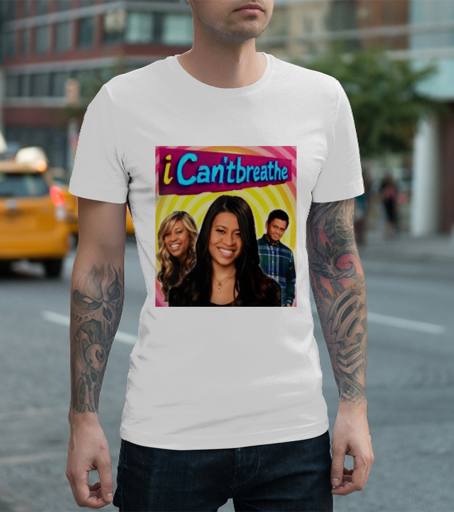 I Cantbreathe Meme Parody With Colorful Background And Smiling Characters T-Shirt