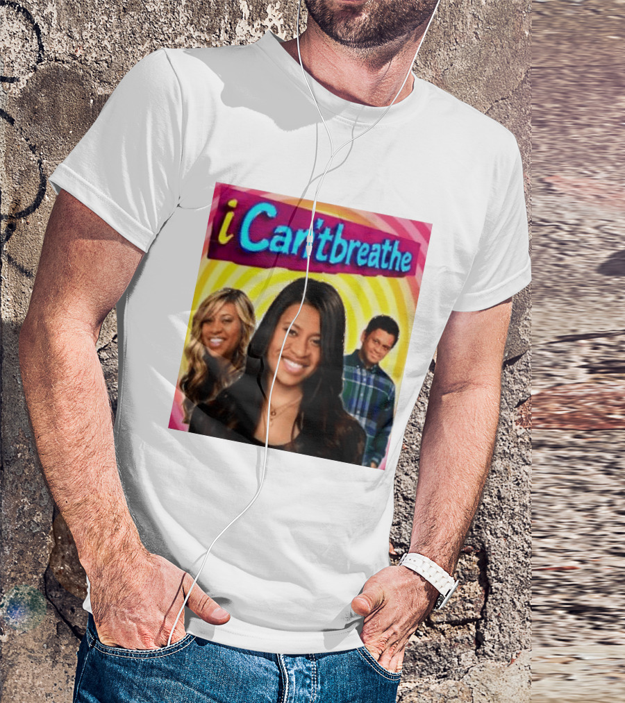 I Cantbreathe Meme Parody With Colorful Background And Smiling Characters T-Shirt