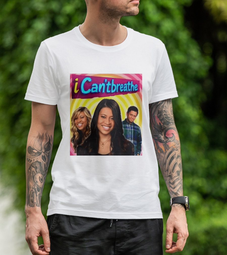 I Cantbreathe Meme Parody With Colorful Background And Smiling Characters T-Shirt