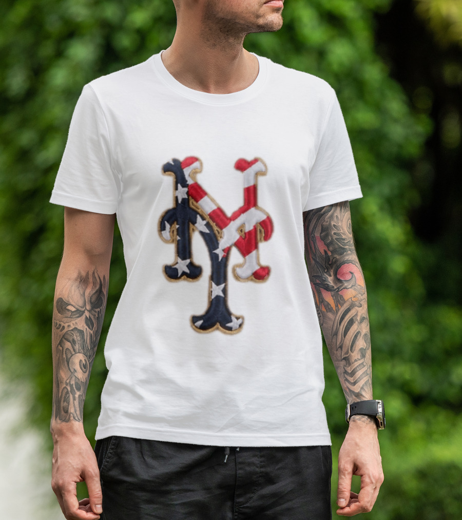 Mets American Flag Stars And Stripes Fourth Of July T-Shirt