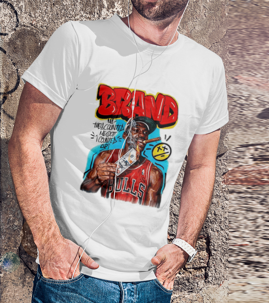 BRAND Michael Jordan Chicago Bulls NBA They Counted Me Out I Counted Spit T-Shirt