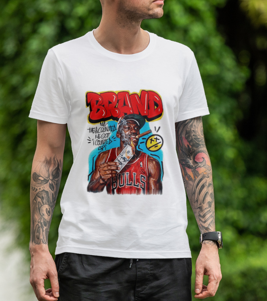 BRAND Michael Jordan Chicago Bulls NBA They Counted Me Out I Counted Spit T-Shirt
