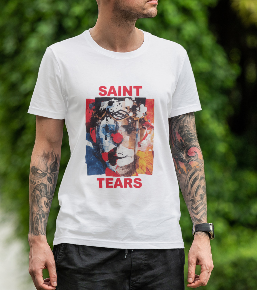 Miles McBride Saint Tears Colorful Artistic Face T-Shirt