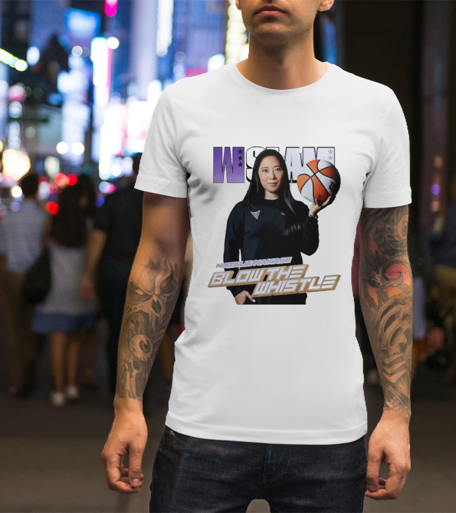 WSLAM Natalie Nakase Blow The Whistle Las Vegas Aces Basketball T-Shirt