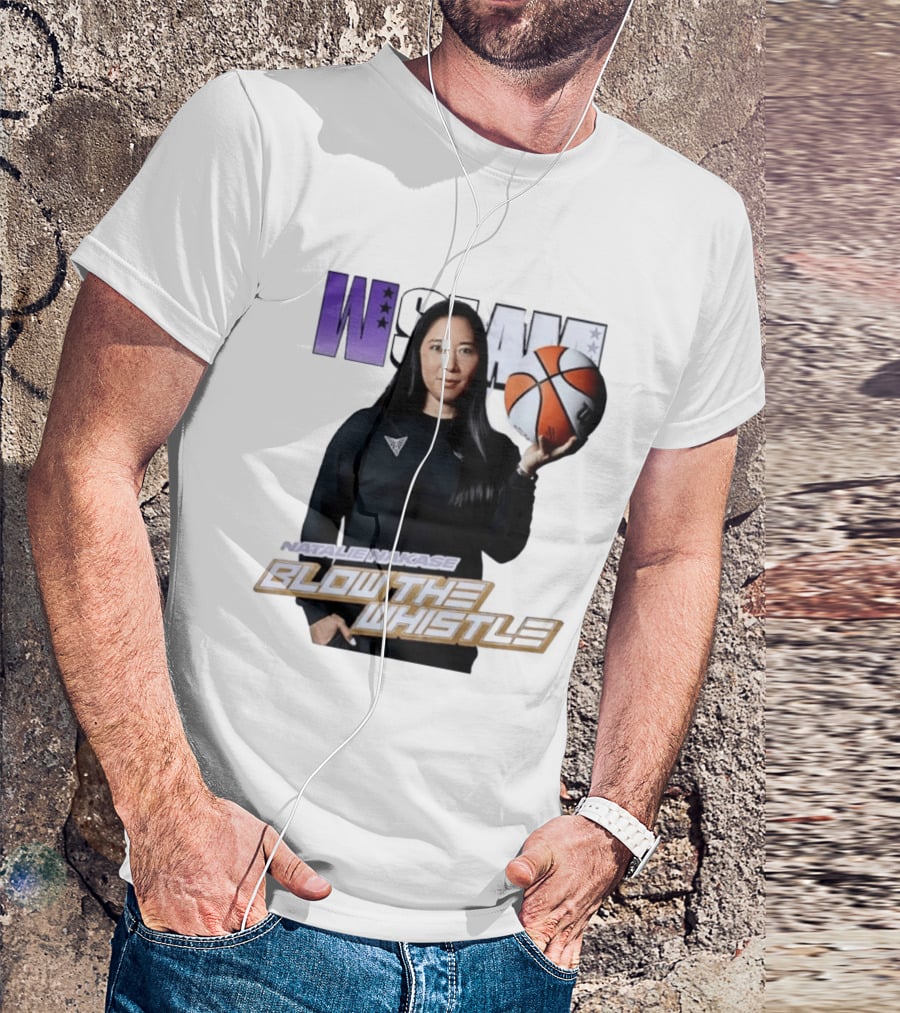 WSLAM Natalie Nakase Blow The Whistle Las Vegas Aces Basketball T-Shirt