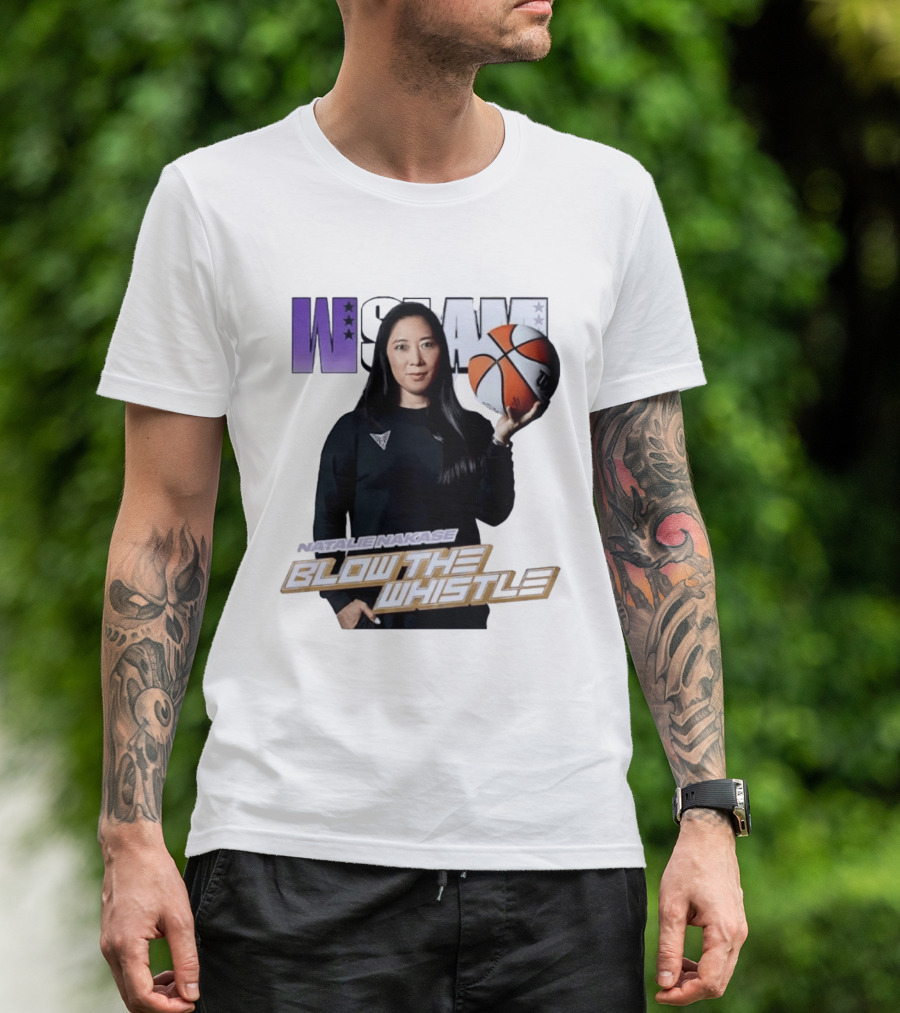 WSLAM Natalie Nakase Blow The Whistle Las Vegas Aces Basketball T-Shirt