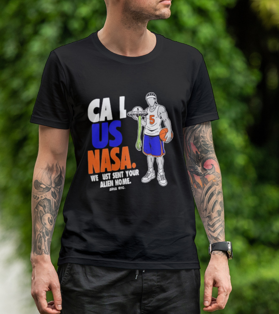 CA I US NASA We Just Sent Your Alien Home Basketball Player T-Shirt