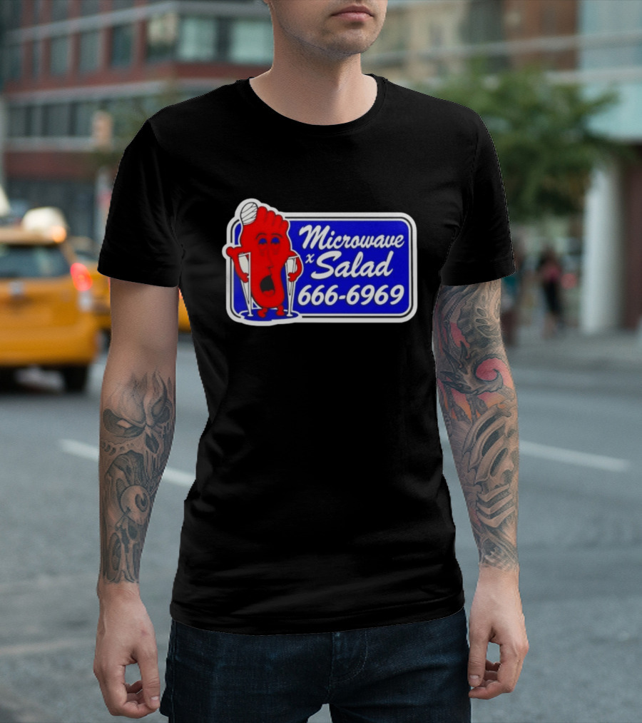 Microwave X Salad 666 6969 Red Foot With Crutches T-Shirt
