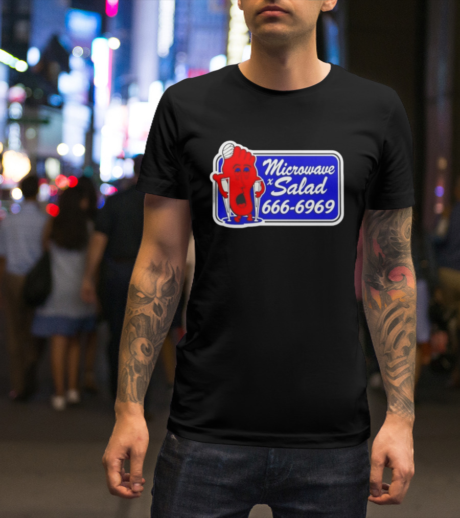 Microwave X Salad 666 6969 Red Foot With Crutches T-Shirt